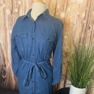 XL button up denim dress from Loft.